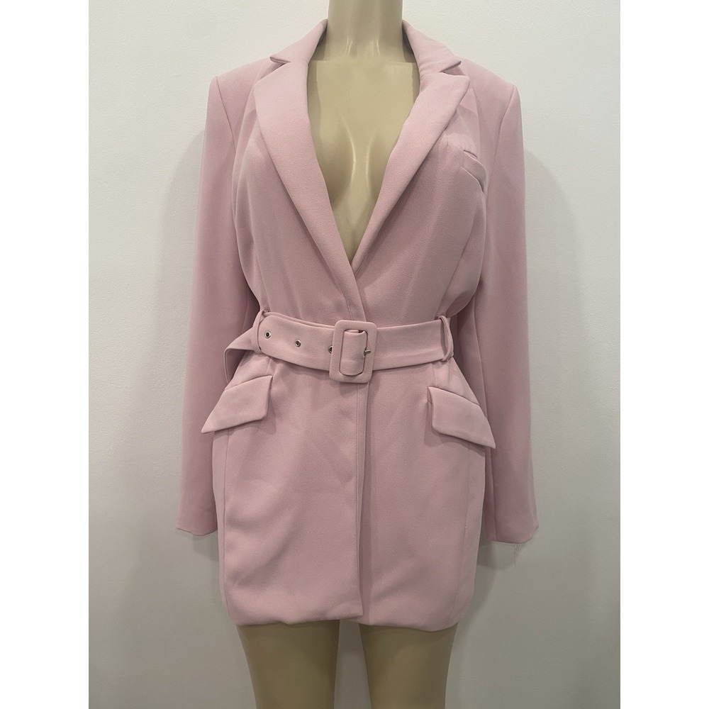 NBD Niko Blazer Womens Rose Pink Belted Sold on Revolve Retail $230 Medium NWT